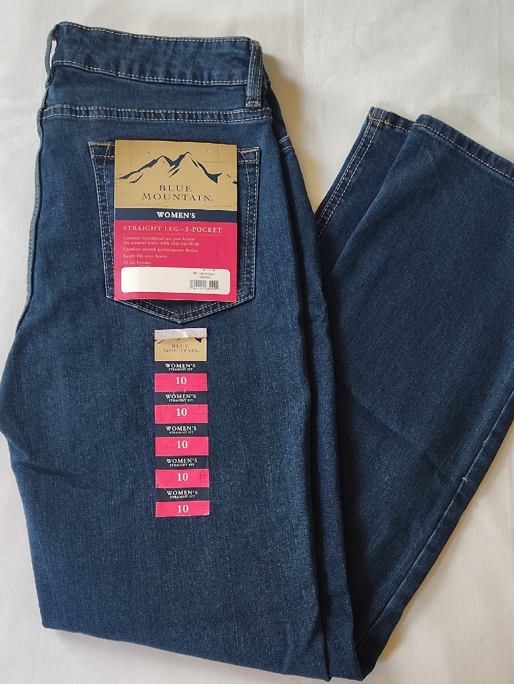 Women's Straight Leg Jeans - Dark Blue Size 10 Brand New With Tags